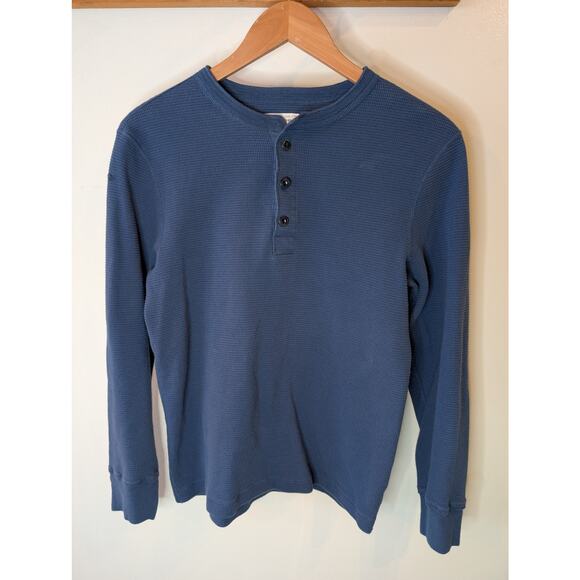 J. Crew Tops - J.Crew Rustic Jersey Thermal Henley Top Steel Blue Vintage Style Women's S